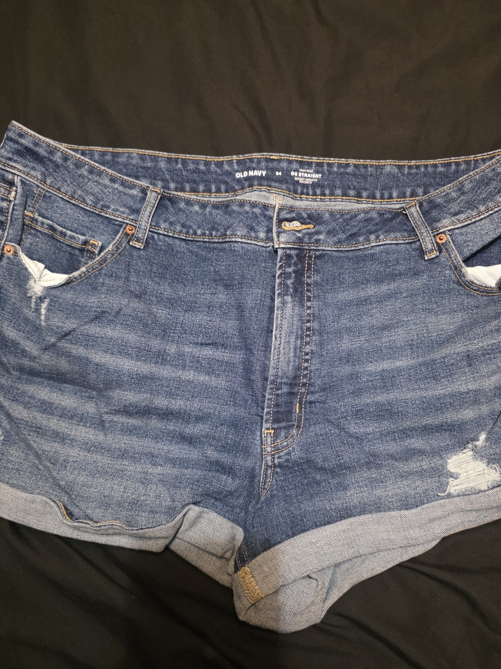 Old Navy Dark Blue Rolled-Cuff Denim Shorts